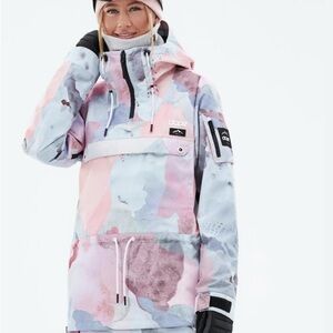 DOPE Ski & Snow Jacket Pink Blue Watercolor Design